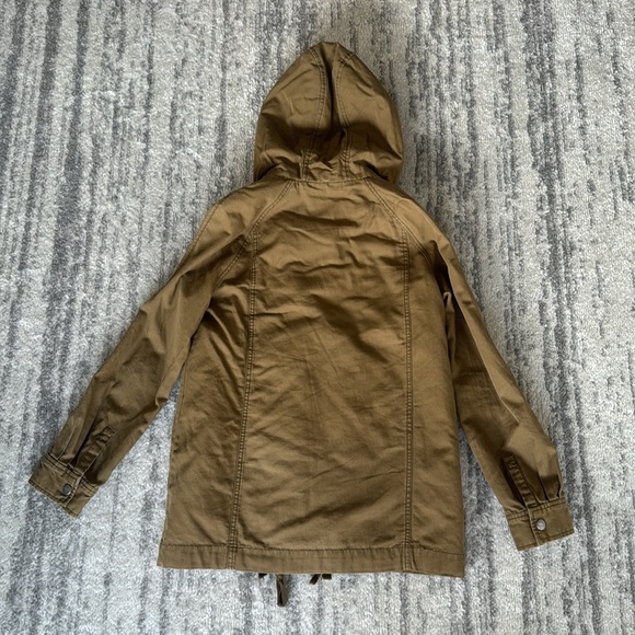 Green jacket with fuzzy lining in body section and hood - Picture 4 of 5